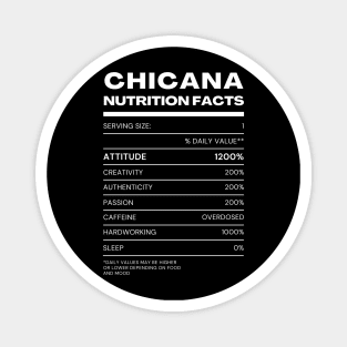 Chicana Nutrition Facts | Typography Art Magnet